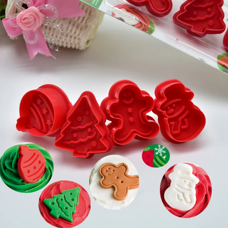 4PC Christmas Tree Snowman Gingerbread Man Bell Cartoon Cookie Stamp Cutters Cake Fondant Decoration Tools Baking Accessories
4PC Christmas Tree Snowman Gingerbread Man Bell Cartoon Cookie Stamp Cutters Cake Fondant Decoration Tools Baking Accessories