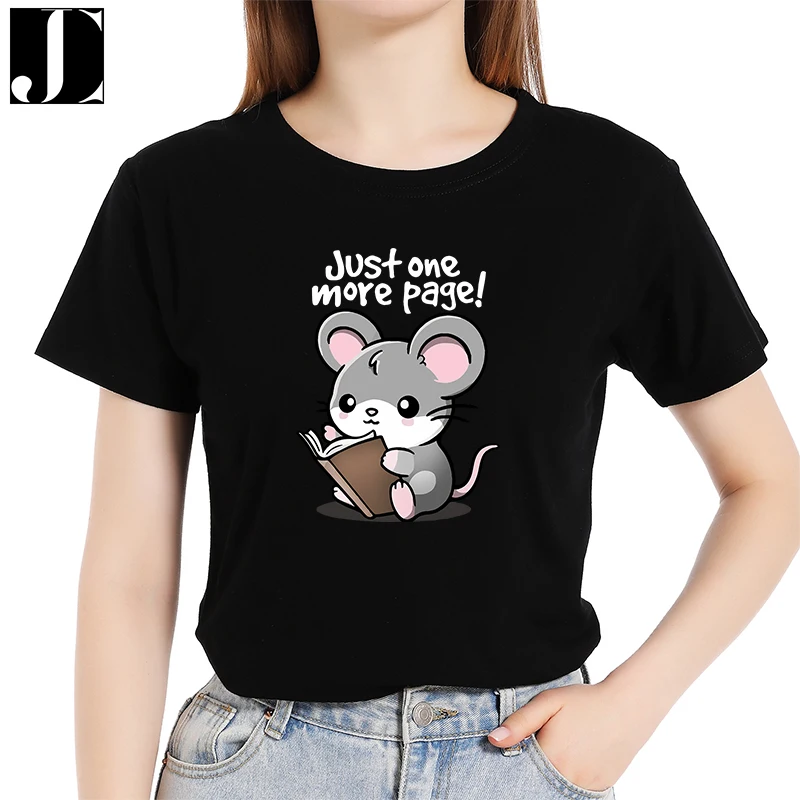 Female Fashion Short Sleeve Summer Casual Daily 100% Cotton T-shirt Little Mouse Letter Print Women Graphic Round Neck Tees Tops
Female Fashion Short Sleeve Summer Casual Daily 100% Cotton T-shirt Little Mouse Letter Print Women Graphic Round Neck Tees Tops