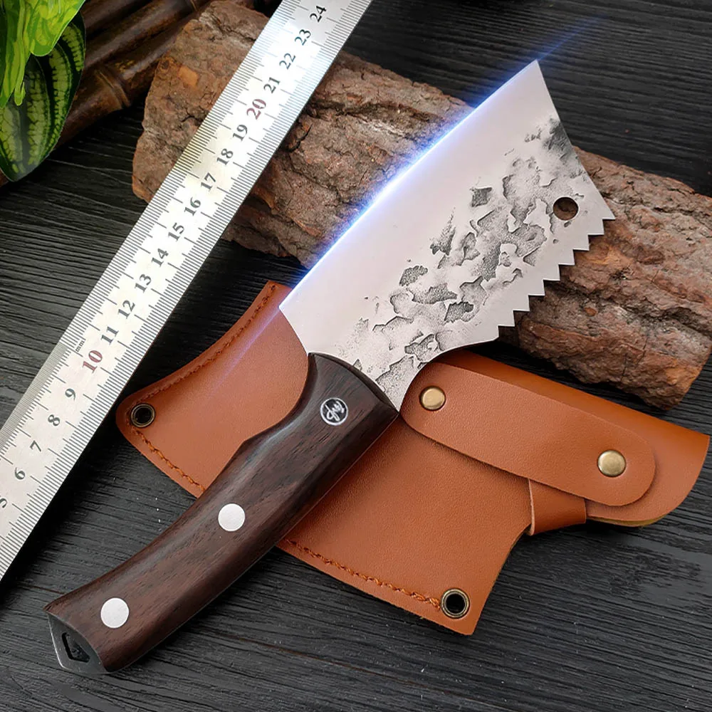 Hunting Knife 5 inch Stainless Steel Kitchen Knife Wood Handle Forged Fishing Meat Cleaver Outdoor Hunting Cooking Cutter
Hunting Knife 5 inch Stainless Steel Kitchen Knife Wood Handle Forged Fishing Meat Cleaver Outdoor Hunting Cooking Cutter