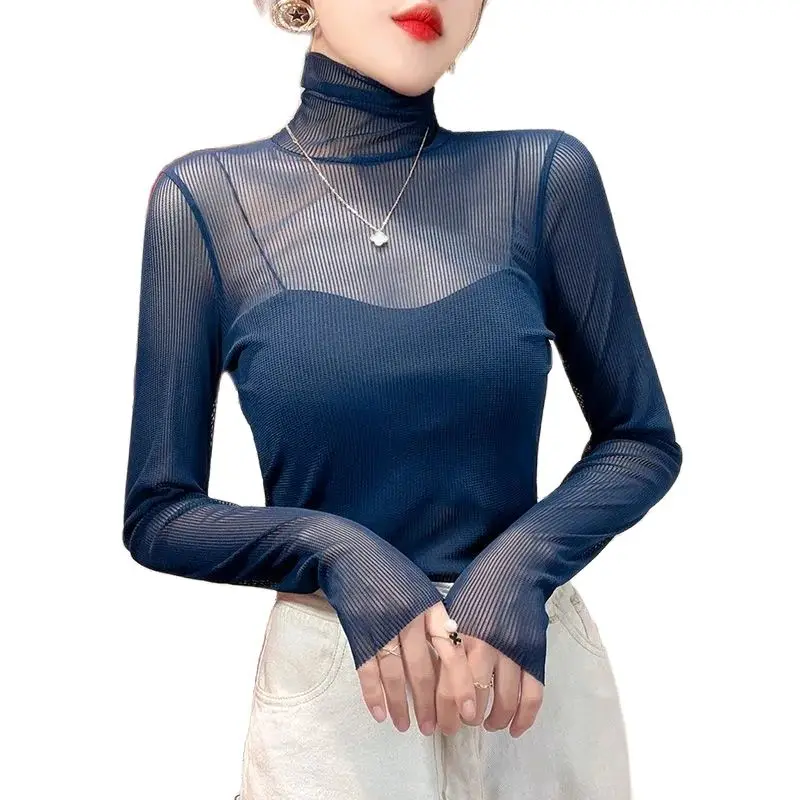 High Neck Lace bottomed blouse women's long sleeve thin blouse sexy mesh blouse t-shirts P3 688
High Neck Lace bottomed blouse women's long sleeve thin blouse sexy mesh blouse t-shirts P3 688