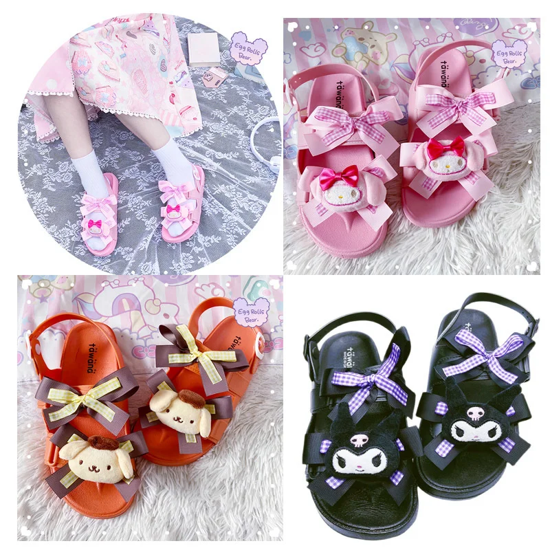 Anime My Melody Kuromi Cinnamoroll Kawaii Bow Dolls Lolita Sandals Cute Candy Color Summer Non-slip Casual Sandals Girl Gifts
Anime My Melody Kuromi Cinnamoroll Kawaii Bow Dolls Lolita Sandals Cute Candy Color Summer Non-slip Casual Sandals Girl Gifts