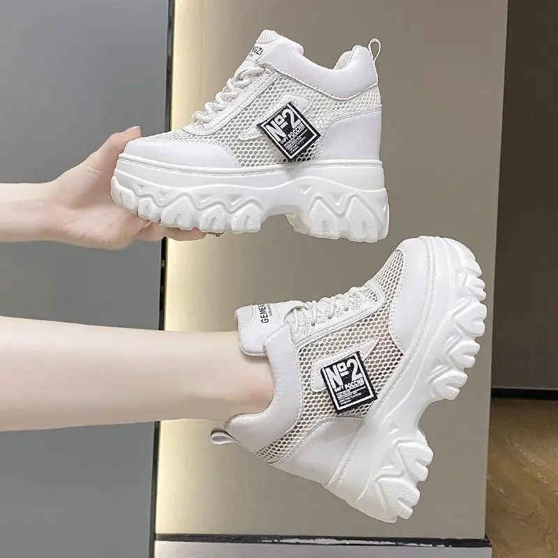 Summer Mesh White Sneakers Women Hollow Out Breathable Thick Bottom Height Increased Dad Shoes Lady Fashion Sports Single Shoes
Summer Mesh White Sneakers Women Hollow Out Breathable Thick Bottom Height Increased Dad Shoes Lady Fashion Sports Single Shoes