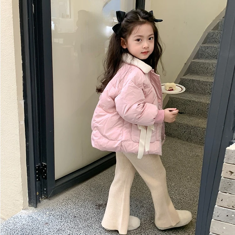 

RiniKinda Korean Style Baby Coat 2022 Winter New Korean Solid Cotton Padded Girls Coat Girl's Warm Cotton Jacket Tops for Baby