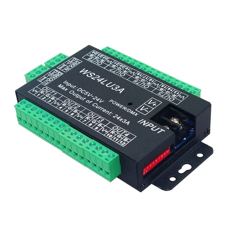 32-канальный 96A RGBW DMX 512 ламповый декодер, контроллер, ламповый диммер, ламповый RGB-декодер, а, декодер DMX
32-канальный 96A RGBW DMX 512 ламповый декодер, контроллер, ламповый диммер, ламповый RGB-декодер, а, декодер DMX