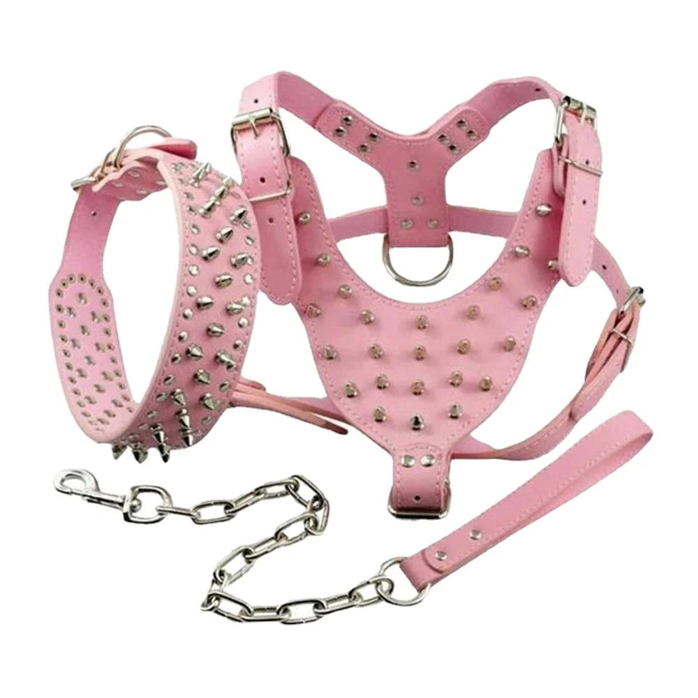 Spiked Dog Chest Strap Leash Collar, Pet Accessories Three-Piece Anti-Tear Bite, Retractable Leather Pet Harness for All Seasons
Spiked Dog Chest Strap Leash Collar, Pet Accessories Three-Piece Anti-Tear Bite, Retractable Leather Pet Harness for All Seasons