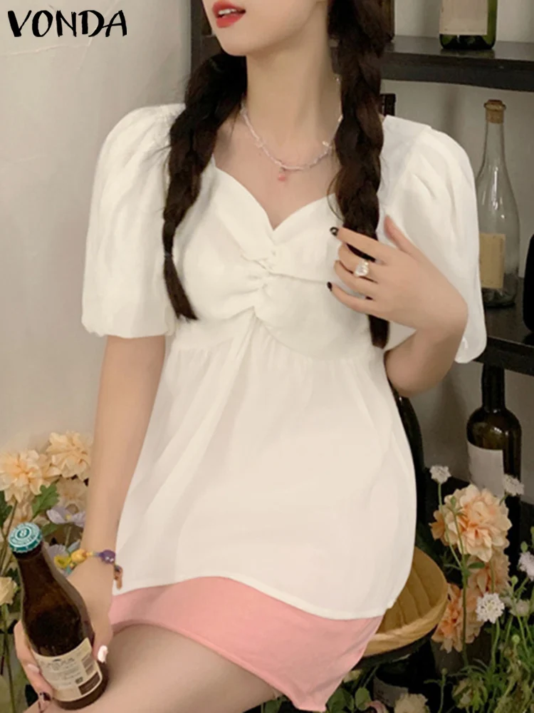 Sexy Summer Tops VONDA Women Blouses 2023 Fashion V-Neck Ruffled Shirts Casual Solid Color Tunic Elegant Short Sleeve Blusas
Sexy Summer Tops VONDA Women Blouses 2023 Fashion V-Neck Ruffled Shirts Casual Solid Color Tunic Elegant Short Sleeve Blusas