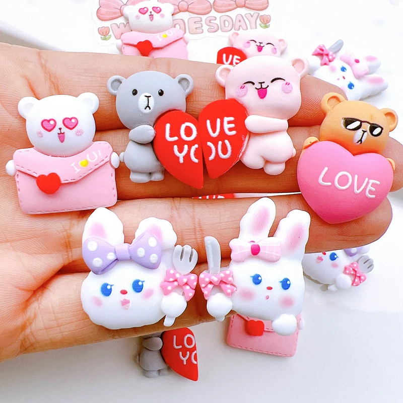 10 Pcs New Cute Mini Valentine's Day Cartoon Envelope Bear Flat Back Resin Scrapbooking DIY Jewelry Hairpin Craft Accessories
10 Pcs New Cute Mini Valentine's Day Cartoon Envelope Bear Flat Back Resin Scrapbooking DIY Jewelry Hairpin Craft Accessories