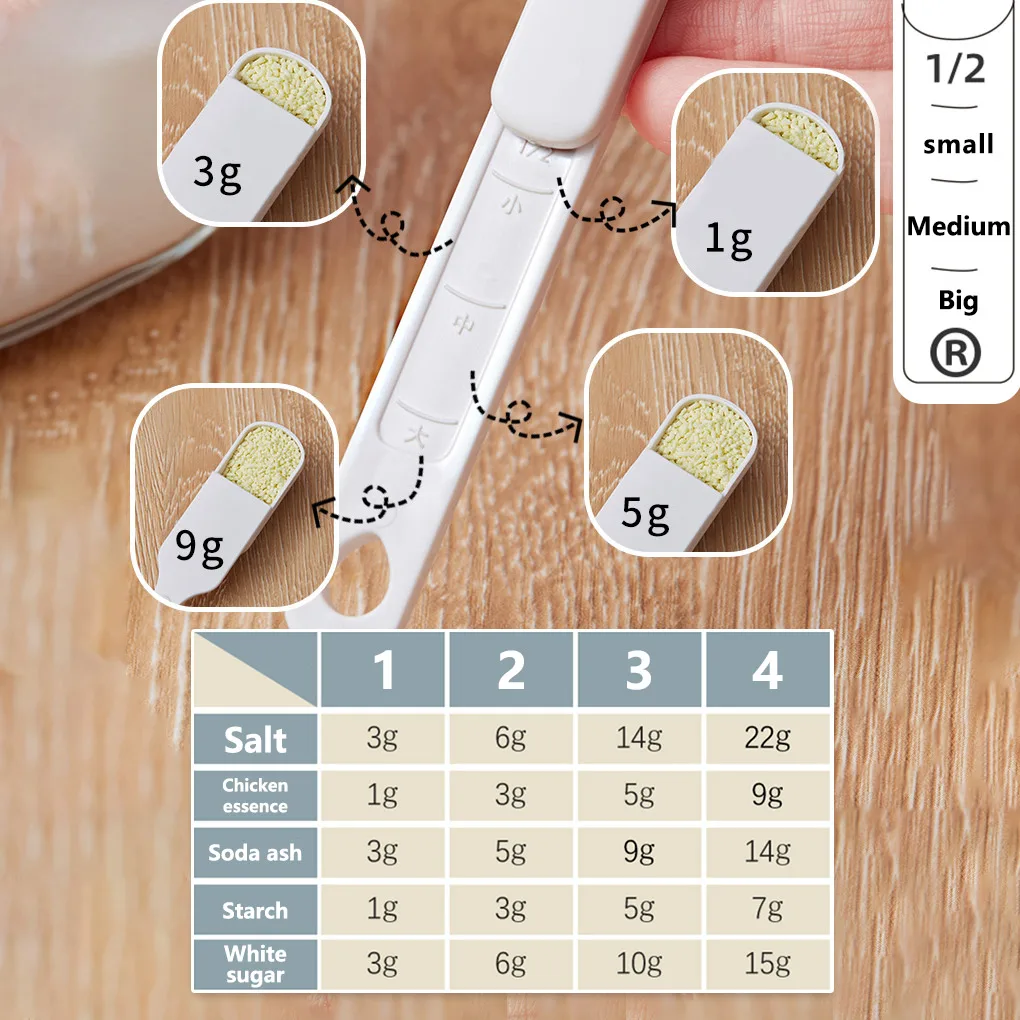 Adjustable Measuring Spoon Plastic Push Top Scoop Portable Teaspoon Kitchen Handle Detachable Measurer Household
Adjustable Measuring Spoon Plastic Push Top Scoop Portable Teaspoon Kitchen Handle Detachable Measurer Household