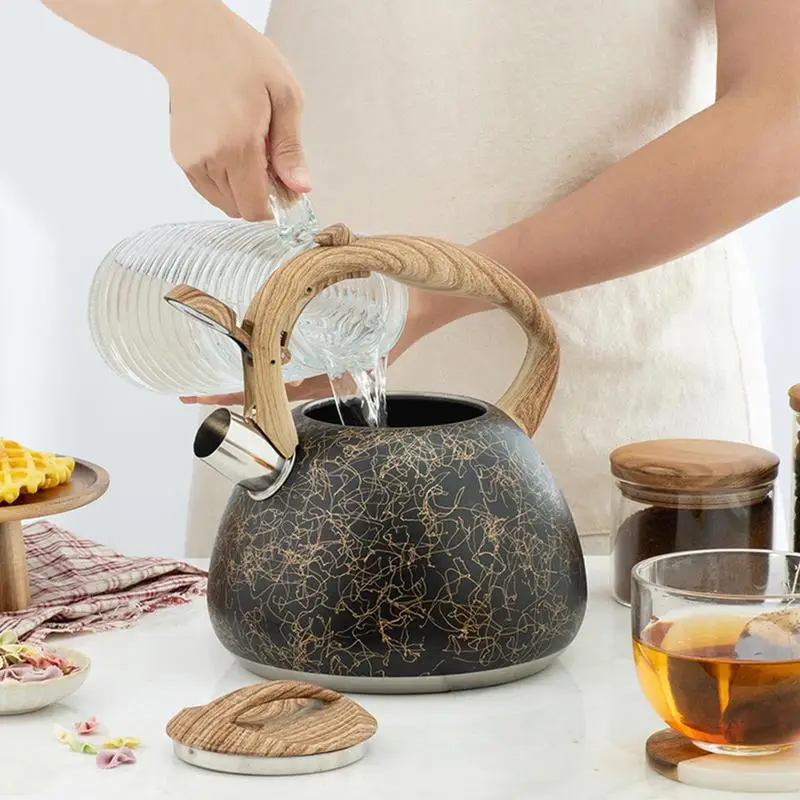 Stove Top Tea Kettles 2.8L Chic Stainless Steel Hammer Tea Pots Classic Durable Stylish Kettle With Bakelite Handle Whistle
Stove Top Tea Kettles 2.8L Chic Stainless Steel Hammer Tea Pots Classic Durable Stylish Kettle With Bakelite Handle Whistle