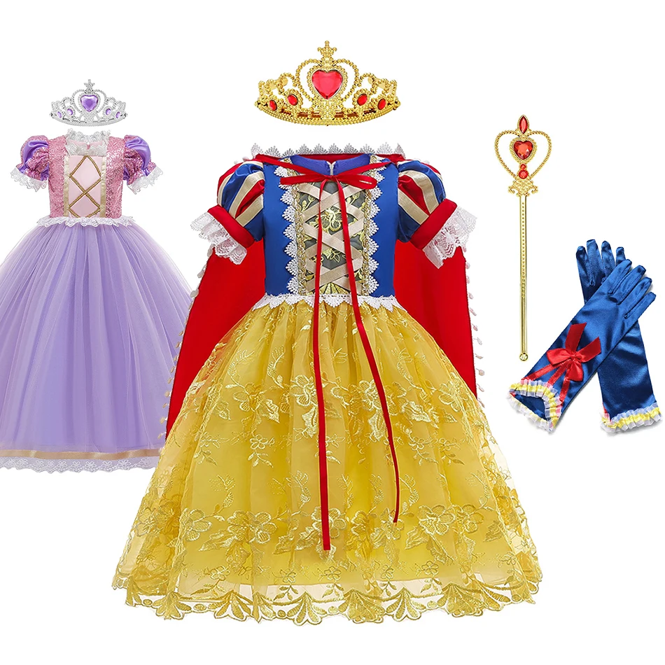 Princess Snow White Dress Girl Tangled Costume Cosplay Rapunzl Cartoon Frock Party Fancy Vestido Kids Halloween Birthday Gown
Princess Snow White Dress Girl Tangled Costume Cosplay Rapunzl Cartoon Frock Party Fancy Vestido Kids Halloween Birthday Gown