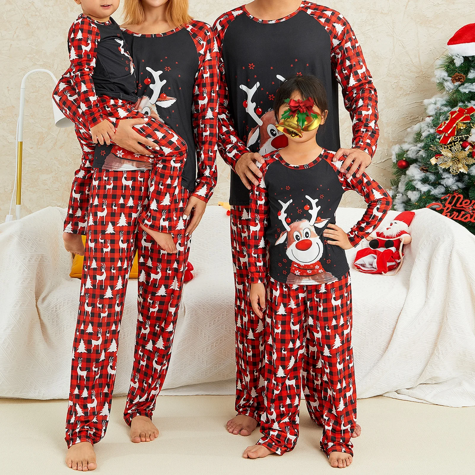 Christmas Family Matching Outfits Mom Dad Kids 2PCS Pajamas Set Baby Deer Print Plaid Long Sleeve Top Pants Round Neck Outfit
Christmas Family Matching Outfits Mom Dad Kids 2PCS Pajamas Set Baby Deer Print Plaid Long Sleeve Top Pants Round Neck Outfit