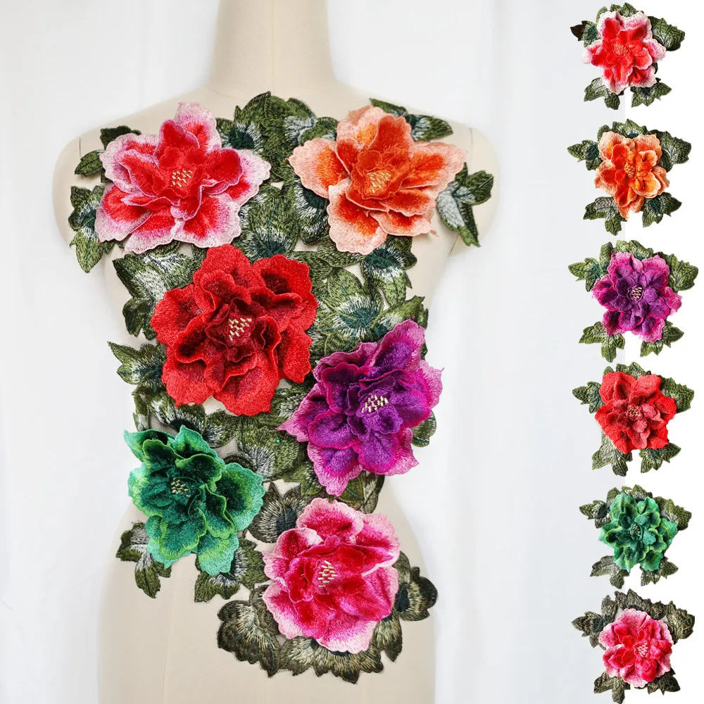 Embroidery 3D Peony Flower Leaves Sew Patch Badge Trimmings Applique Collar For Wedding Gown Dress Clothes DIY Decoration Crafts
Embroidery 3D Peony Flower Leaves Sew Patch Badge Trimmings Applique Collar For Wedding Gown Dress Clothes DIY Decoration Crafts