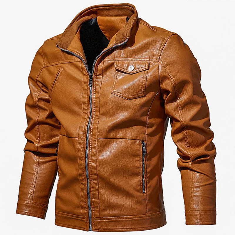 

2024 Jackets Men Fittness Casual Outwear Bomber Jacket Winderbreaker PU Motorcycle Leather male fur coat Dropshipping