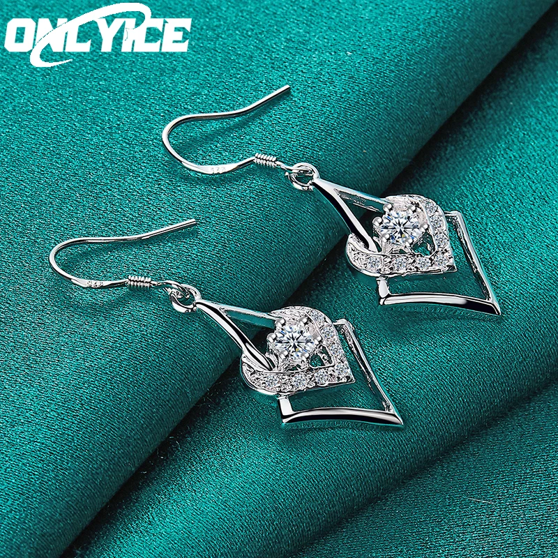 New Charm 925 Sterling Silver Earrings For Women Wedding Fashion Jewelry AAA Zircon Lozenge Heart Drop Earrings Christmas Gifts
New Charm 925 Sterling Silver Earrings For Women Wedding Fashion Jewelry AAA Zircon Lozenge Heart Drop Earrings Christmas Gifts