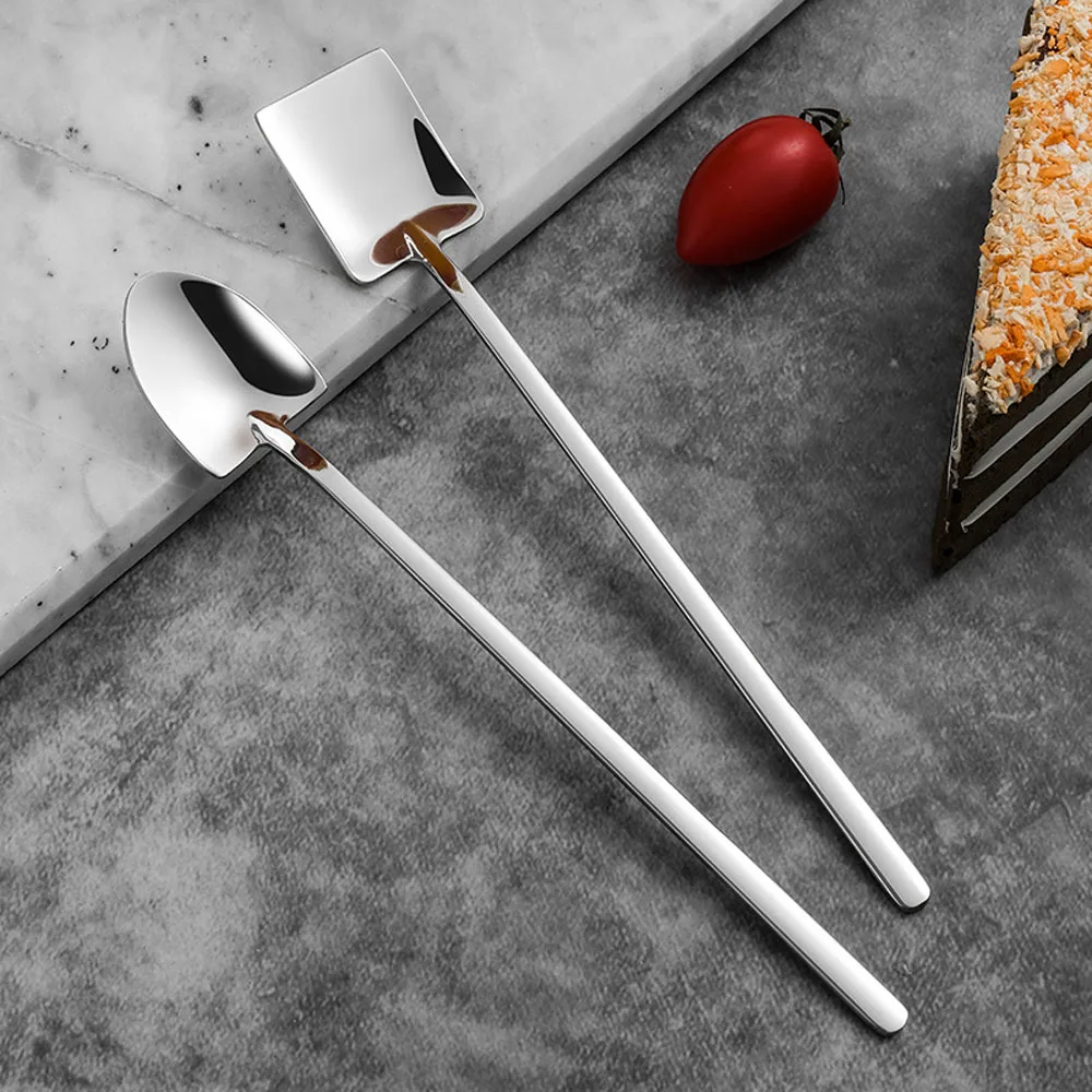 

Ice Cream Drinking Kitchen Flatware Drinking Flatware Long Handle Shovel Shape Spoon Dinnerware Dinner Spoons Coffee Spoon