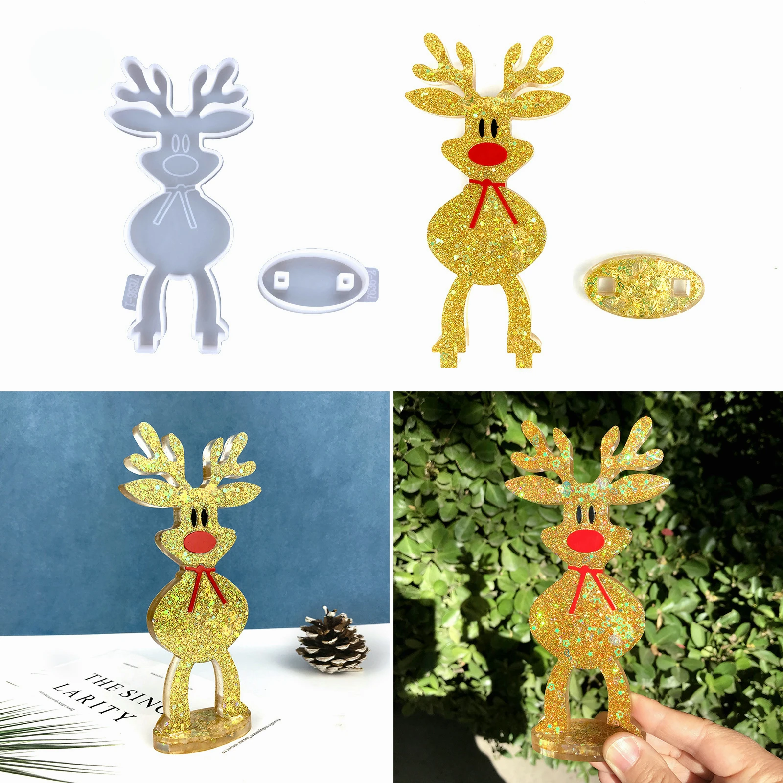 Elk Christmas Decoration Epoxy Resin Mold DIY Desktop Elk Ornament Decoration Silicone Mold
Elk Christmas Decoration Epoxy Resin Mold DIY Desktop Elk Ornament Decoration Silicone Mold