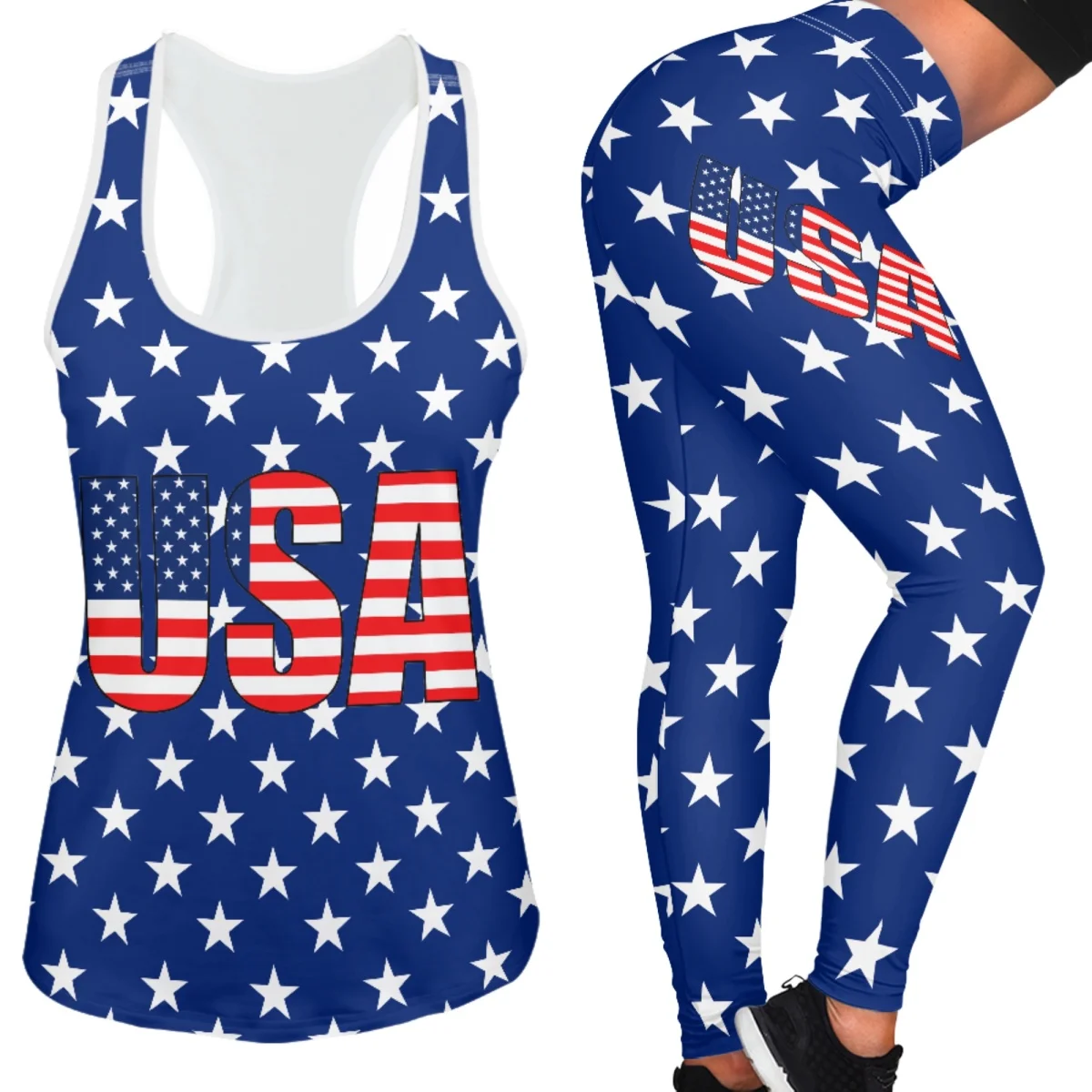 New American National Flag Pattern Athletic Vest Set Fast Drying Elasticity Breathable Women's Home Athletic Running Yoga Pants
New American National Flag Pattern Athletic Vest Set Fast Drying Elasticity Breathable Women's Home Athletic Running Yoga Pants