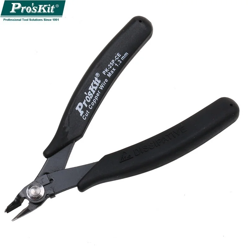 Proskit 1PK-25P-CE точные миниатюрные режущие плоскогубцы для ПК с предохранительным зажимом и проводящей ручкой
Proskit 1PK-25P-CE точные миниатюрные режущие плоскогубцы для ПК с предохранительным зажимом и проводящей ручкой