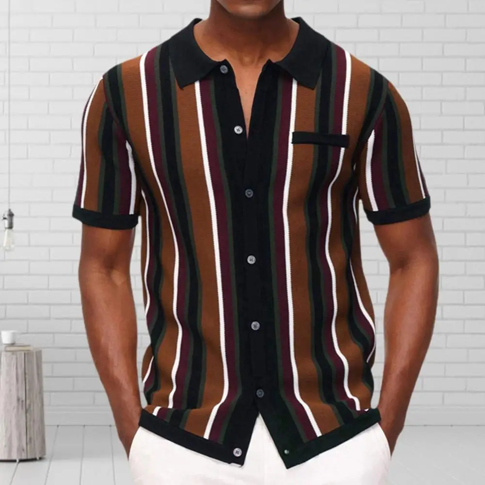 Men's Shirt Fashion Stripes print Short Sleeve Sweater Shirt Summer Shirt Men Turn-down Collar Button Casual Shirt Men's Clothin
Men's Shirt Fashion Stripes print Short Sleeve Sweater Shirt Summer Shirt Men Turn-down Collar Button Casual Shirt Men's Clothin