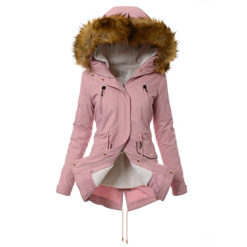 Elegant Solid Color Casual Parkas Fur Women Autumn Winter Solid Color Zip Up Button Sweet Loose Fashion Long Coat Down 2022 
Elegant Solid Color Casual Parkas Fur Women Autumn Winter Solid Color Zip Up Button Sweet Loose Fashion Long Coat Down 2022