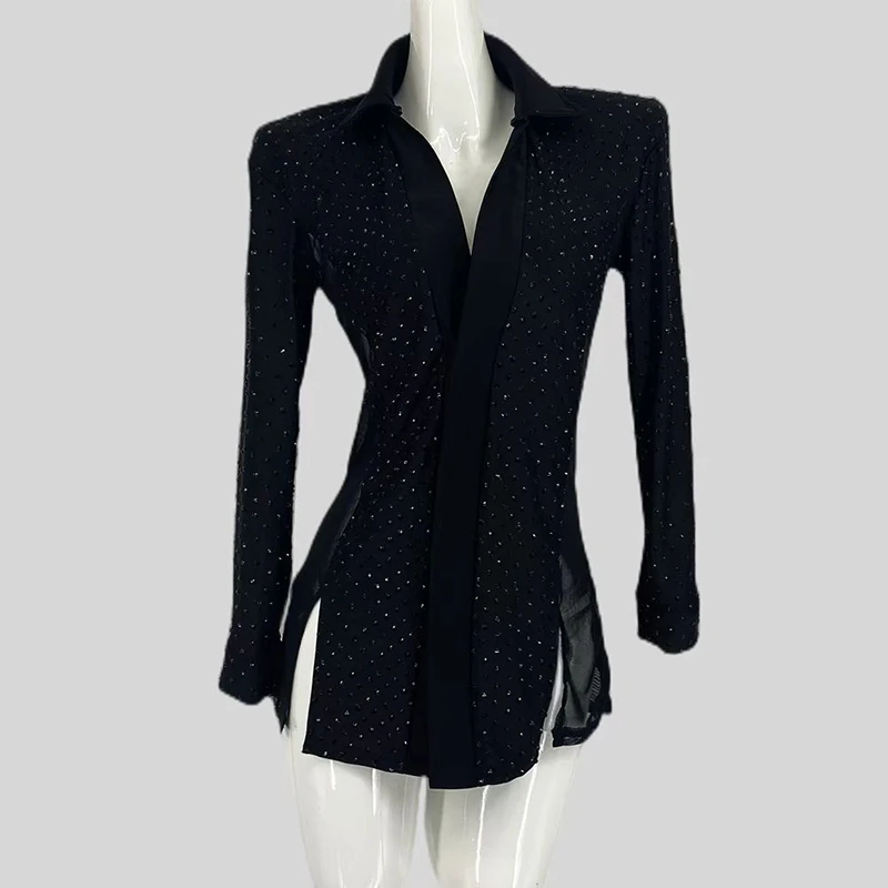 Men Standard Dance Clothes Black Slimming Flexibility Performances Long Sleeve Latin Ballroom Waltz Flamenco Dancing Costume 
Men Standard Dance Clothes Black Slimming Flexibility Performances Long Sleeve Latin Ballroom Waltz Flamenco Dancing Costume