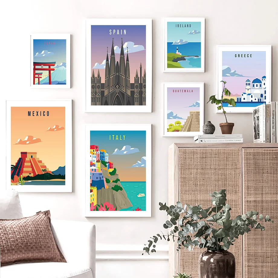 Retro Famous City Travel Wall Art Japan Italy Landscape Canvas Nordic Posters and Prints Pictures for Living Room Decor Painting
Retro Famous City Travel Wall Art Japan Italy Landscape Canvas Nordic Posters and Prints Pictures for Living Room Decor Painting