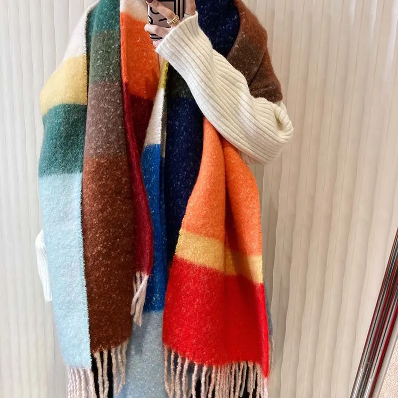 Brand Design Winter Scarf for Women Warm Cashmere Shawl Wrap Stripe Splic Blanket Scarves Female Luxury Bandana Tassel Foulard
Brand Design Winter Scarf for Women Warm Cashmere Shawl Wrap Stripe Splic Blanket Scarves Female Luxury Bandana Tassel Foulard