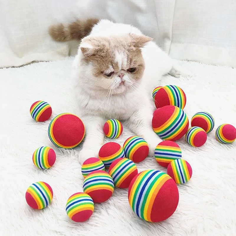 1 Pcs Interactive Cat Ball Toy Funny Pet Rainbow Ball Pet Chew Toys Training Cat Catcher Play Safe EVA Ball for Cats Small Dogs
1 Pcs Interactive Cat Ball Toy Funny Pet Rainbow Ball Pet Chew Toys Training Cat Catcher Play Safe EVA Ball for Cats Small Dogs