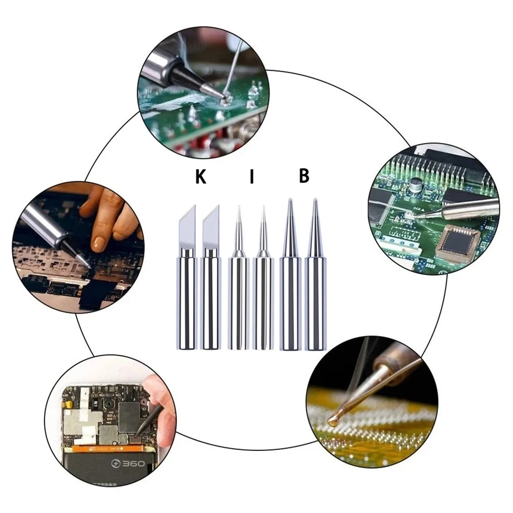 6PCS Pure Copper Soldering Iron Tips I&B&K Lead-free 936 Soldering Tip For Soldering Station Welding Supplies Tools
6PCS Pure Copper Soldering Iron Tips I&B&K Lead-free 936 Soldering Tip For Soldering Station Welding Supplies Tools