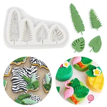 Palm Leaves Silicone Mold DIY Fondant Cake Decorating Tools Turtle Leaf Chocolate Candy Baking Mould Jungle Birthday Party Decor