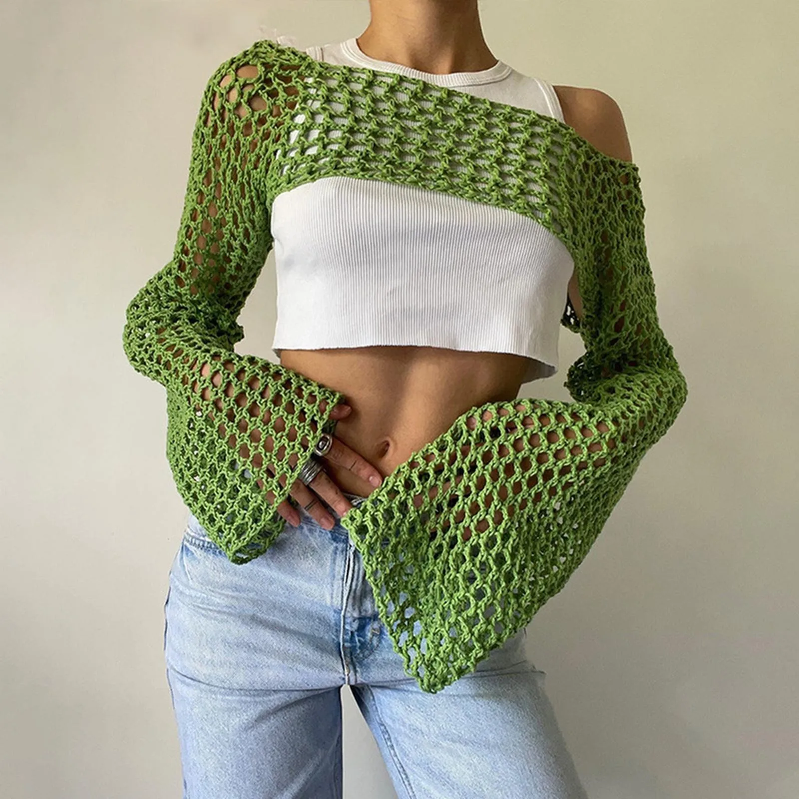 Y2K Hollow Out Cropped Knit Smock Top Women Vintage Loose Distressed Crochet Pullovers Crop Tops Fairy Grunge Sweater Cover-up
Y2K Hollow Out Cropped Knit Smock Top Women Vintage Loose Distressed Crochet Pullovers Crop Tops Fairy Grunge Sweater Cover-up