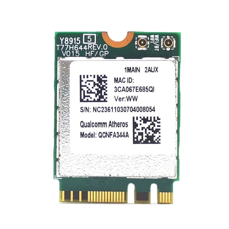 Wireless Card QCNFA344A WIFI Module Wireless-AC WWAN Adapter M2-NGFF Duan-band 2.4/5Gbps 1200Mbps + BT4.1 Card
Wireless Card QCNFA344A WIFI Module Wireless-AC WWAN Adapter M2-NGFF Duan-band 2.4/5Gbps 1200Mbps + BT4.1 Card