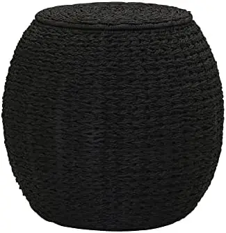 Paper Rope Barrel Wicker Storage Basket Side Table, Gray Butter holder Butter churner
Paper Rope Barrel Wicker Storage Basket Side Table, Gray Butter holder Butter churner