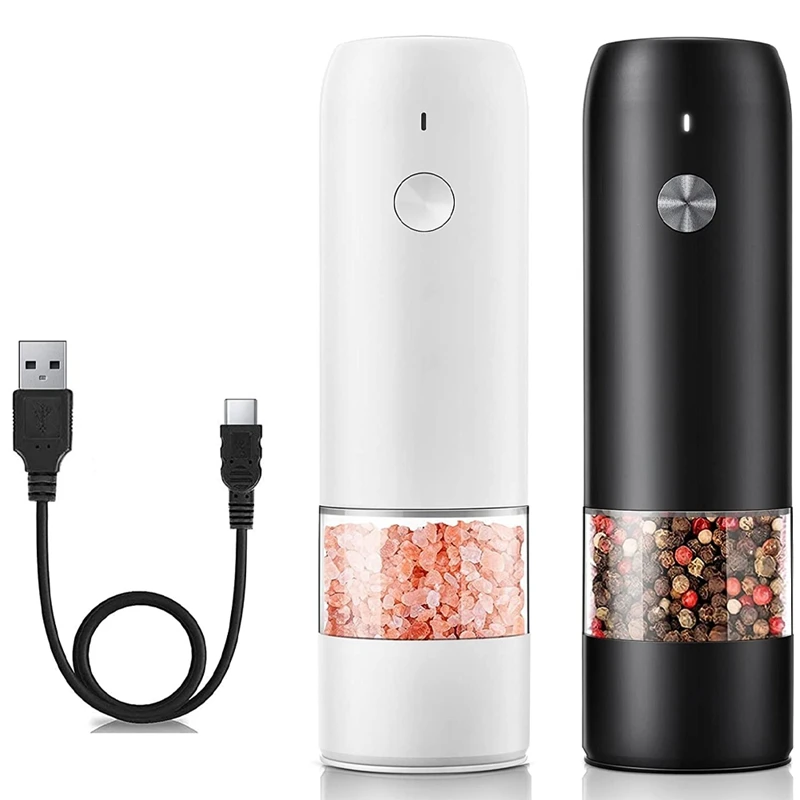 Rechargeable Electric Pepper And Salt Grinder Set,Automatic Black Peppercorn & Sea Salt Spice Mill Set 2 Pcs
Rechargeable Electric Pepper And Salt Grinder Set,Automatic Black Peppercorn & Sea Salt Spice Mill Set 2 Pcs