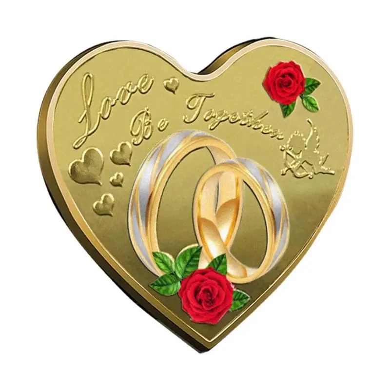 Fashion Metal Heart Red Rose Shape Love Commemorative Coins Wedding Valentine'S Day Decoration Valentine Gift 
Fashion Metal Heart Red Rose Shape Love Commemorative Coins Wedding Valentine'S Day Decoration Valentine Gift