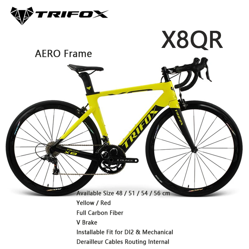 TRIFOX Official Store 700C AERO Full Carbon Road Bike InstallableFit for DI2 & Mechanical V Brake Quick Release Frameset X8QR
TRIFOX Official Store 700C AERO Full Carbon Road Bike InstallableFit for DI2 & Mechanical V Brake Quick Release Frameset X8QR