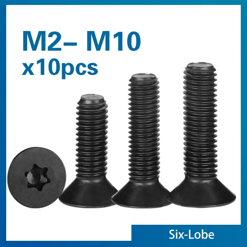 10pcs/lot Flat Countersunk Screw Six Lobe Bolt Machine screw M2 M2.5 M3 M4 M5 M6 M8 M10 Black 304 Stainless Steel Torx Head
10pcs/lot Flat Countersunk Screw Six Lobe Bolt Machine screw M2 M2.5 M3 M4 M5 M6 M8 M10 Black 304 Stainless Steel Torx Head