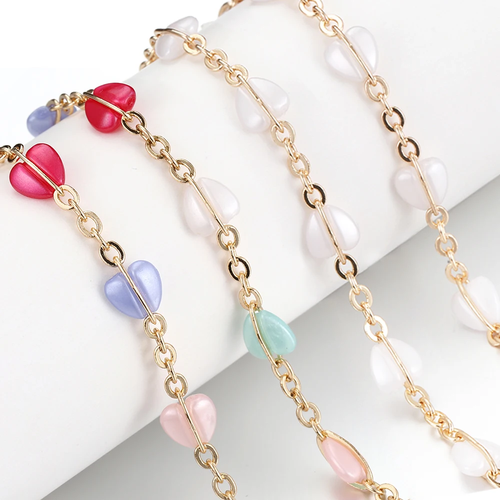 1meter Acrylic Love Heart Bead Copper Chains Colorful Beads Beaded Chains for Necklace Bracelet Jewelry Making DIY Accessories
1meter Acrylic Love Heart Bead Copper Chains Colorful Beads Beaded Chains for Necklace Bracelet Jewelry Making DIY Accessories