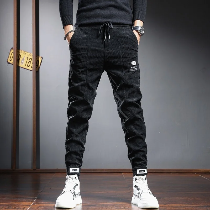 Winter Autumn Corduroy Pants Men Fashion Casual Sport Drawstring Male Joggers Black Trousers
Winter Autumn Corduroy Pants Men Fashion Casual Sport Drawstring Male Joggers Black Trousers