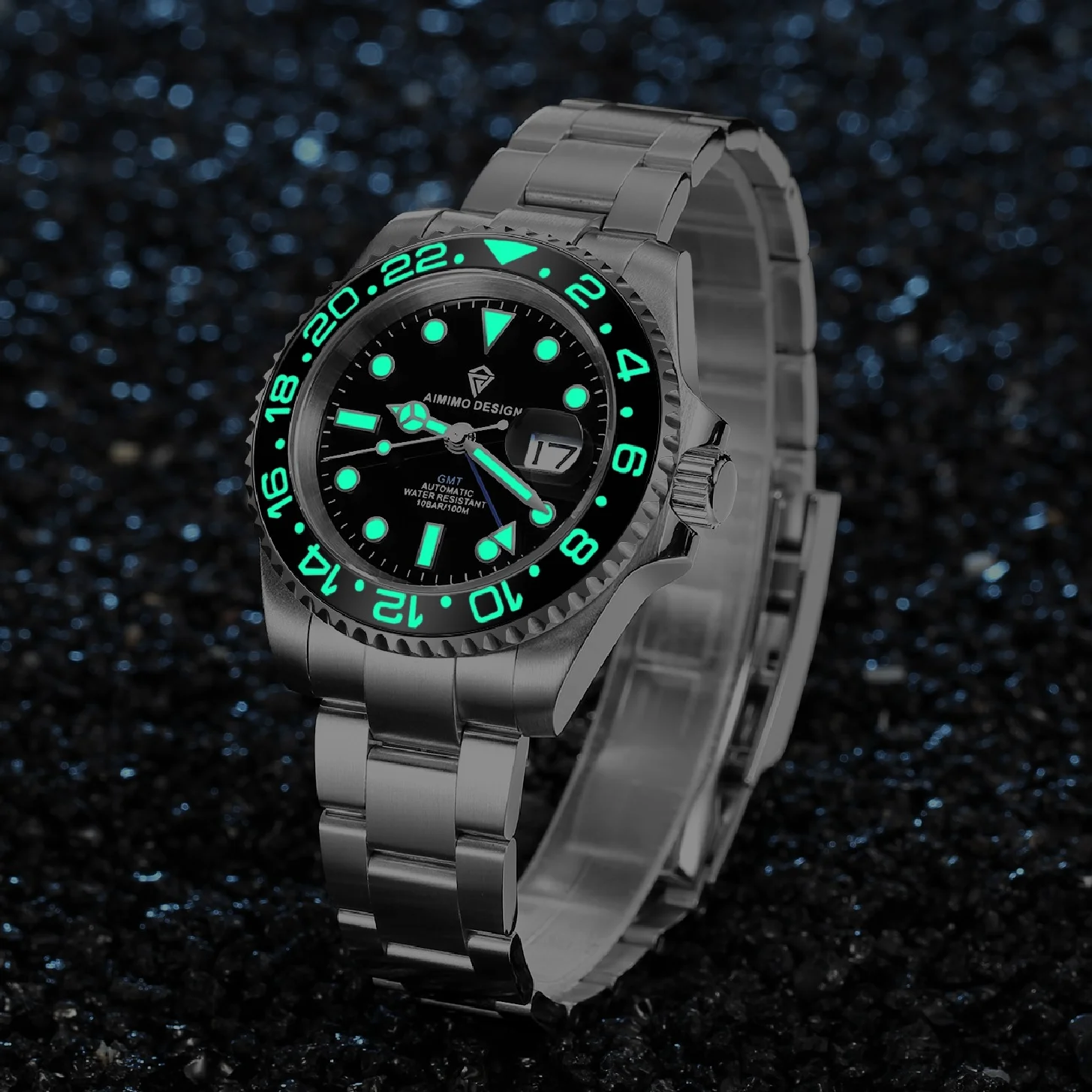 AIMIMO Design GMT Automatic Watch Sapphire Glass 10ATM Waterproof Super Luminous Ceramic Bezel Men Wristwatch Reloj Hombre
AIMIMO Design GMT Automatic Watch Sapphire Glass 10ATM Waterproof Super Luminous Ceramic Bezel Men Wristwatch Reloj Hombre
