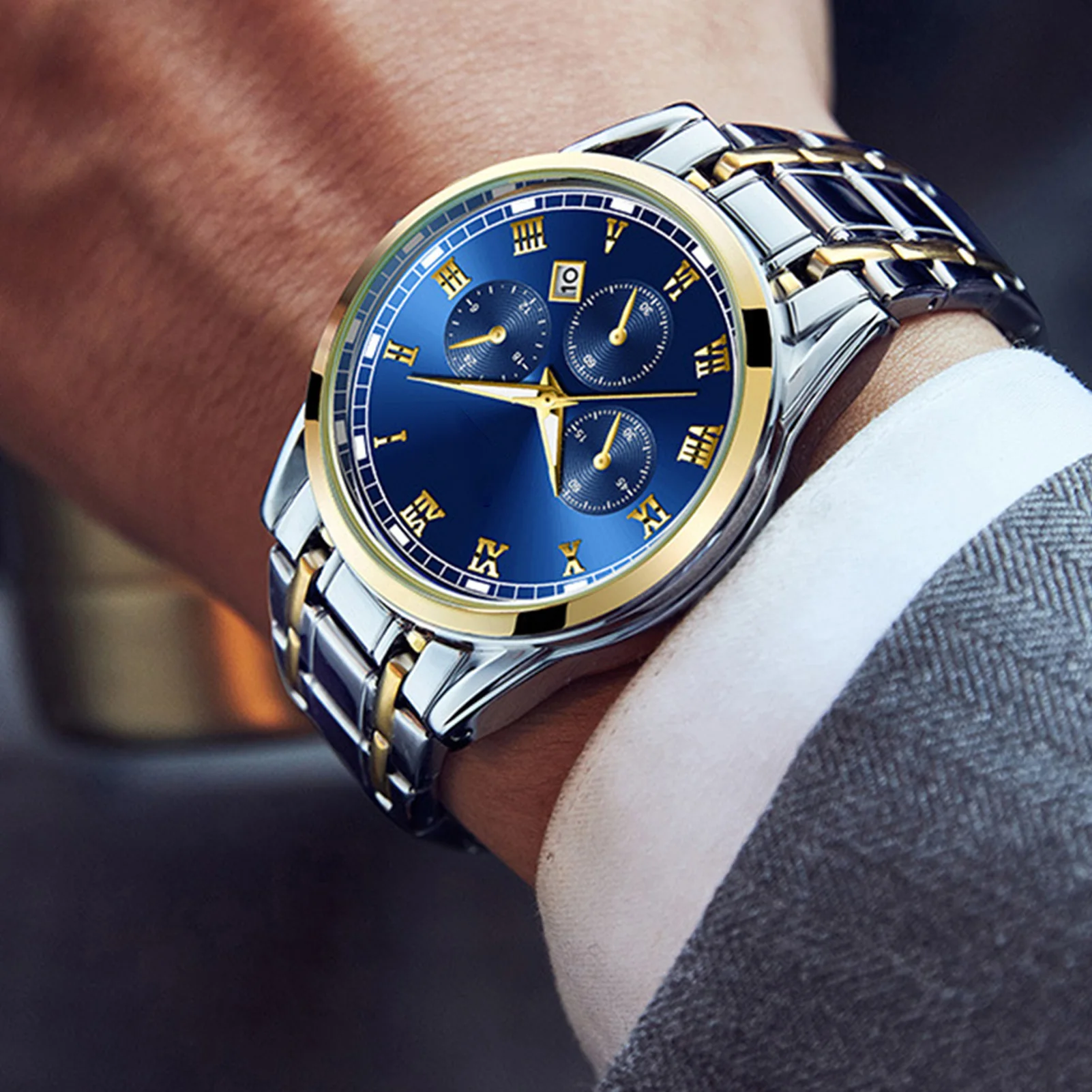 Adults Stainless Bracelet Watch 30m Waterproof Calendar Display Bracelet Watch for Outside Office Business Meeting H9
Adults Stainless Bracelet Watch 30m Waterproof Calendar Display Bracelet Watch for Outside Office Business Meeting H9