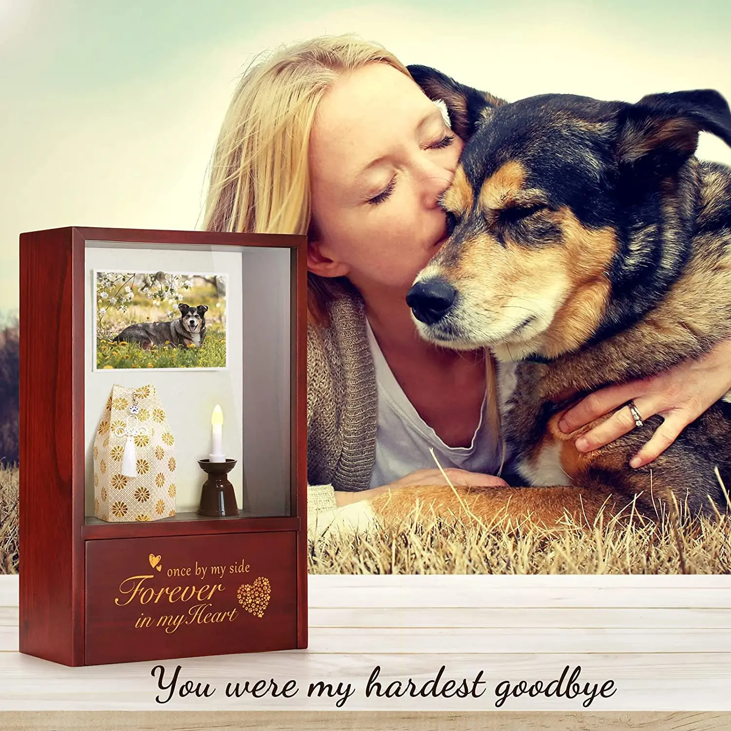 Handmade Light-Crafted Life Engraved Pet Urns Finnish Pine Wood Keepsake Memorial for Dogs/Cats/Human Ashes,Photo Frame
Handmade Light-Crafted Life Engraved Pet Urns Finnish Pine Wood Keepsake Memorial for Dogs/Cats/Human Ashes,Photo Frame
