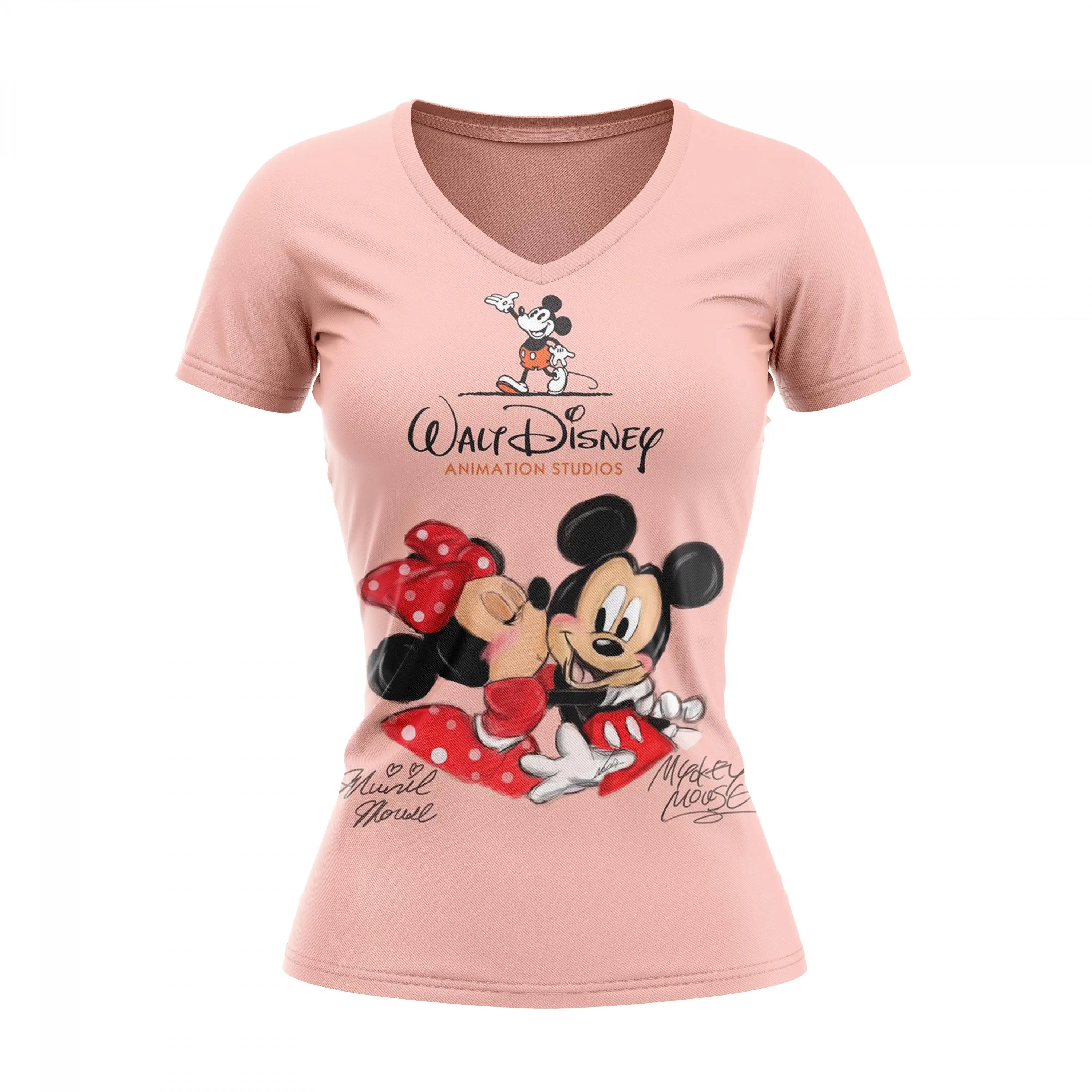2022 summer new Disney women's T-shirt simple kawaii V-neck short-sleeved kiss couple 
2022 summer new Disney women's T-shirt simple kawaii V-neck short-sleeved kiss couple