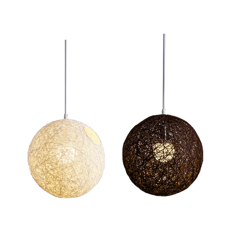 2 Pcs Bamboo, Rattan And Hemp Ball Chandelier Individual Creativity Spherical Rattan Nest Lampshade - White & Coffee
2 Pcs Bamboo, Rattan And Hemp Ball Chandelier Individual Creativity Spherical Rattan Nest Lampshade - White & Coffee