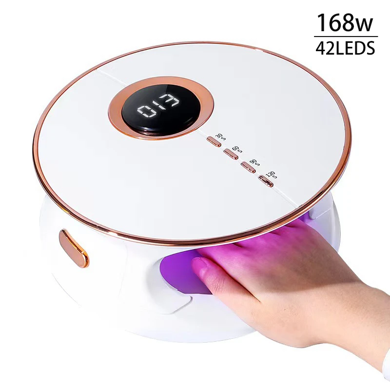 Uv LED Lamp For Nails 168W Quick Dry Professional Gel Polish Drying Lamp 42LEDS With Large LCD Touch Nail Art Salon Equipment
Uv LED Lamp For Nails 168W Quick Dry Professional Gel Polish Drying Lamp 42LEDS With Large LCD Touch Nail Art Salon Equipment