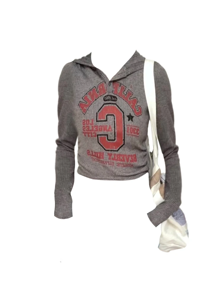 Harajuku Casual Tees Letter Print Slim Fit Kawaii Long Sleeved Simple T-shirt Hooded Women Clothing Streetwear Gyaru Office Lady
Harajuku Casual Tees Letter Print Slim Fit Kawaii Long Sleeved Simple T-shirt Hooded Women Clothing Streetwear Gyaru Office Lady