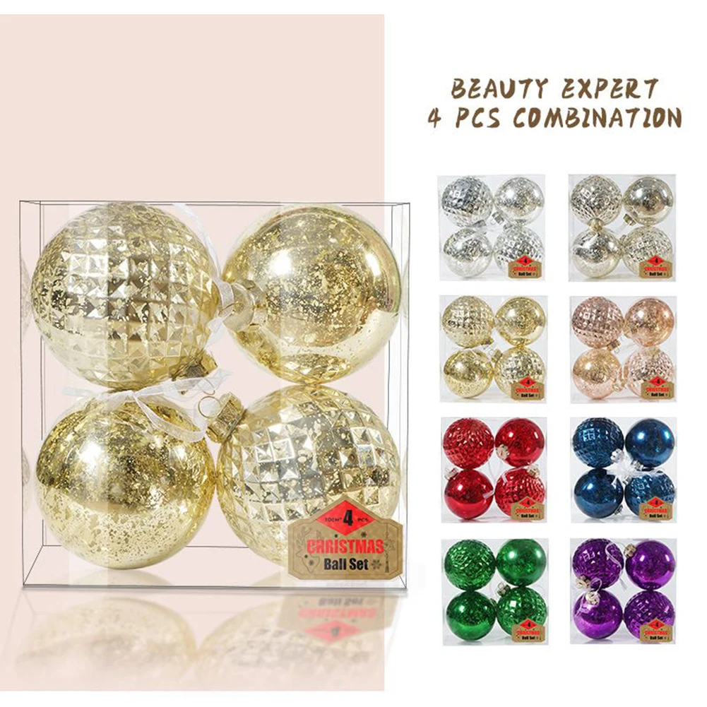 4PCS 10cm Christmas Ball Ornaments Xmas Tree Electroplated Plastic Balls Decorations For Holiday Wedding Party Home Garden Decor
4PCS 10cm Christmas Ball Ornaments Xmas Tree Electroplated Plastic Balls Decorations For Holiday Wedding Party Home Garden Decor