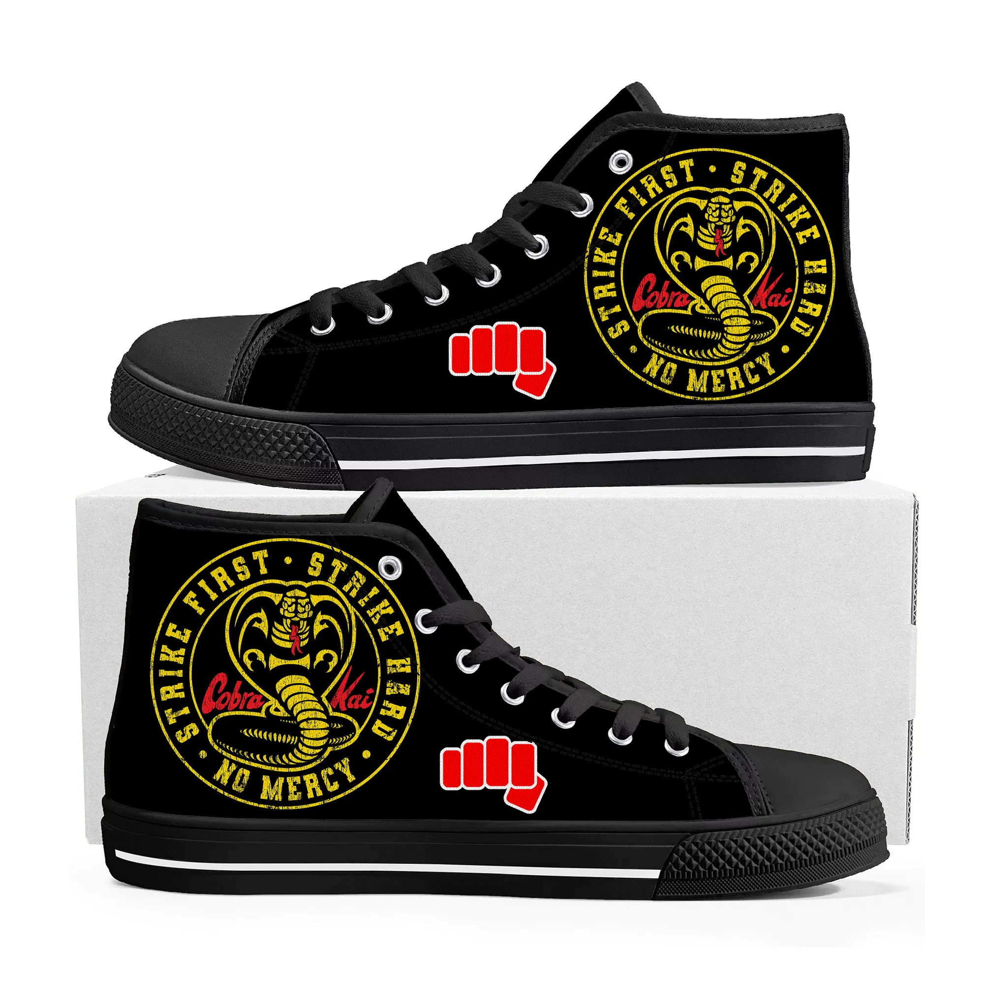 Cobra Kai No Mercy Snake High Top Sneakers High Quality Mens Womens Teenager Canvas Sneaker Casual Couple Shoes Custom Shoe 
Cobra Kai No Mercy Snake High Top Sneakers High Quality Mens Womens Teenager Canvas Sneaker Casual Couple Shoes Custom Shoe
