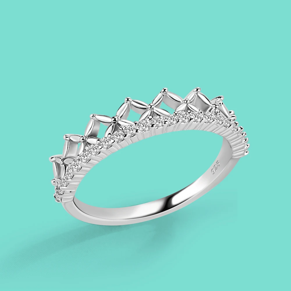 

925 Sterling Silver Ring Unique Design Diamond Shape Zircon Inlay Ring Jewelry Engagement Anniversary Gift Anillo Кольцо
