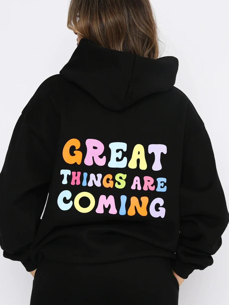 Женские толстовки с надписью Great Things, в стиле Харадзюку, Y2K, винтажная Свободная Повседневная Уличная одежда, женская одежда с длинным рукаво...
Женские толстовки с надписью Great Things, в стиле Харадзюку, Y2K, винтажная Свободная Повседневная Уличная одежда, женская одежда с длинным рукаво...